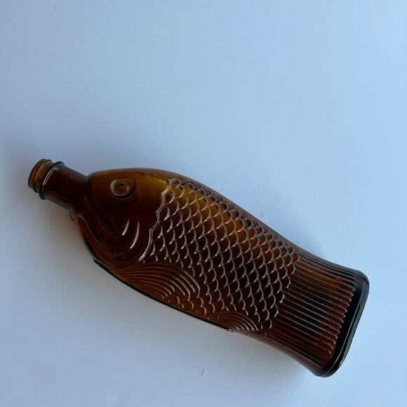 Vintage brown fish bottle.  9.75” - Picture 3 of 7